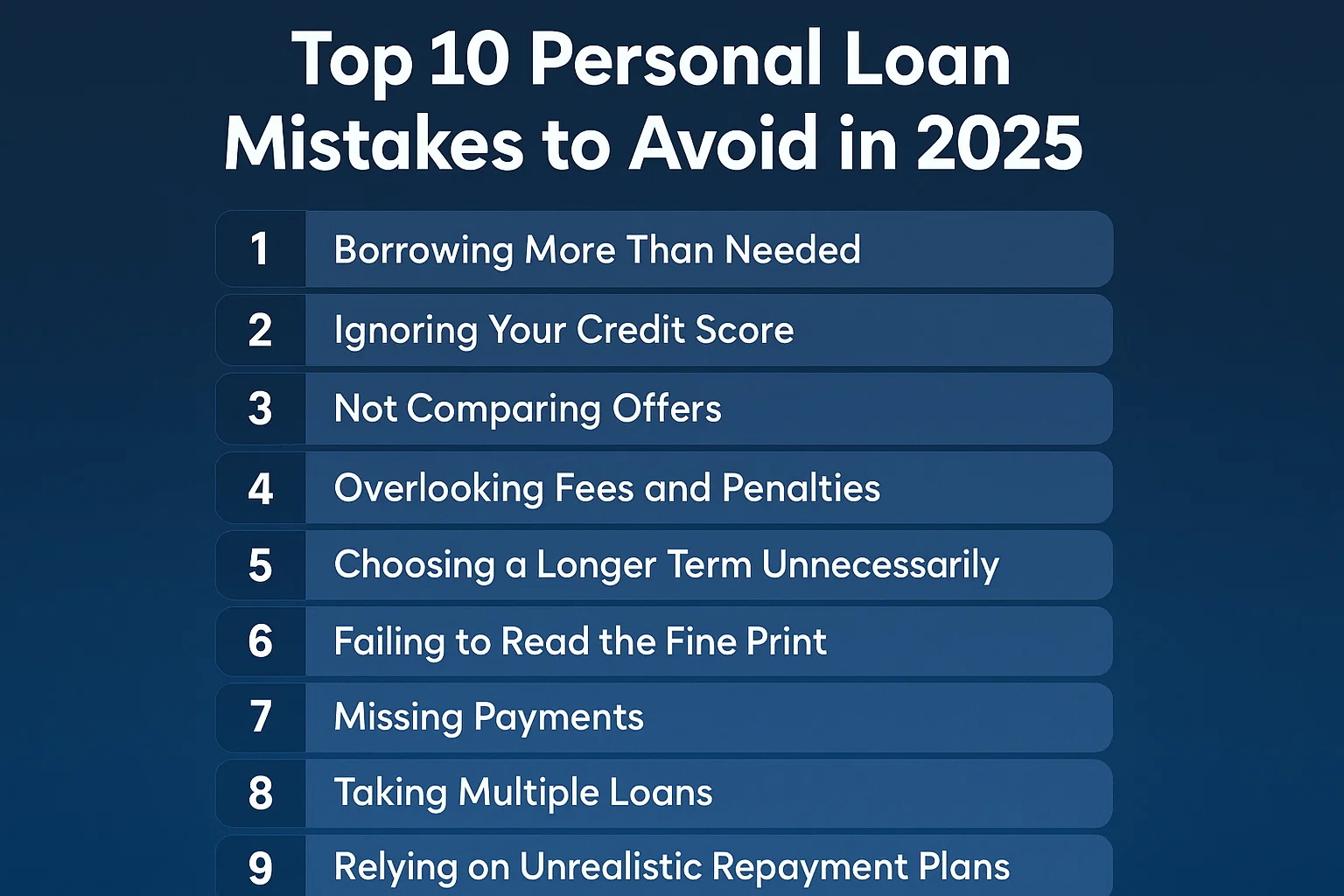 Top 10 Personal Loan Mistakes to Avoid in 2025 Thumbnail